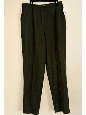 Pendleton Women’s Dark Green 100% Virgin Wool Trouser Pants Size 14 TALL NWT VTG